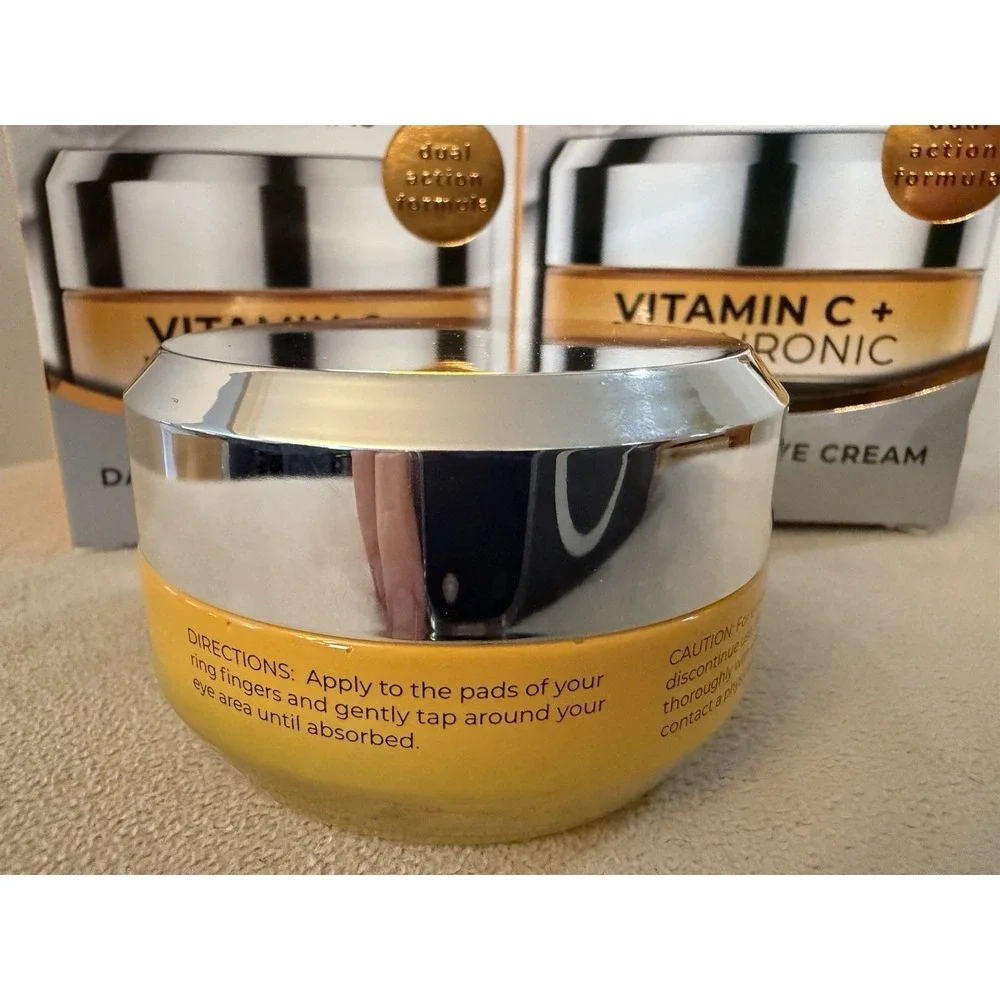 2 KIYO Eye Creams Vitamin C & Hyaluronic Dark Circle Eye Cream‎ 1oz  NIB